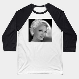 Blue Eyes Blond 2 bw Baseball T-Shirt